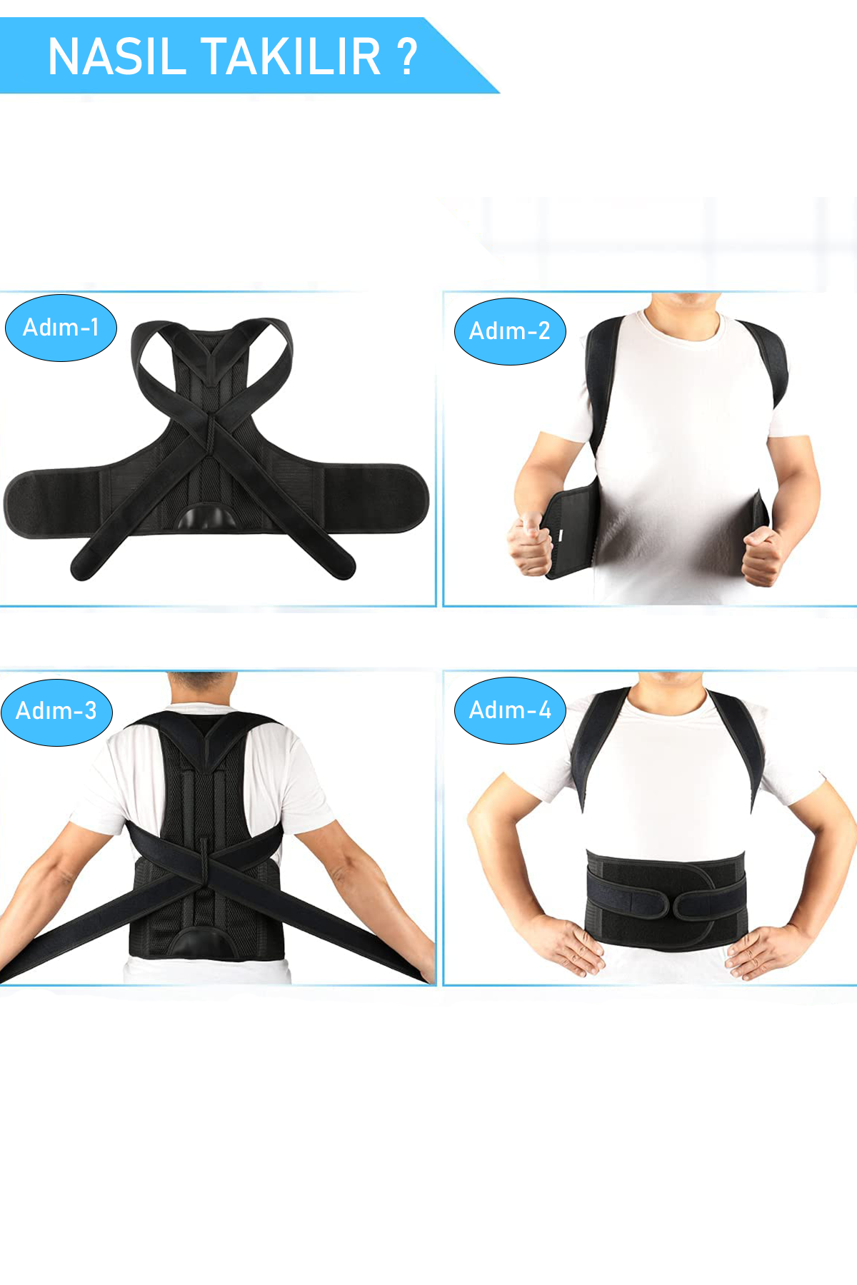 Dik Duruş Korsesi Medikal Unisex | Kamburluk, Skolyoz ve Kifoz İçin Ortopedik Postür Desteği - Görsel 4