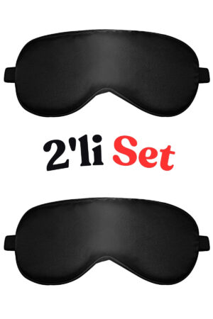 2'li Siyah Uyku Yoga Göz Bandı Seti – Işık Geçirmez Göz Maskesi Kadın Erkek İçin Konforlu Uyku Göz Bandajı